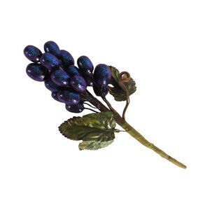8 Artificial Grape Cluster Stems With Glitter Effect For Home Decor & Crafts